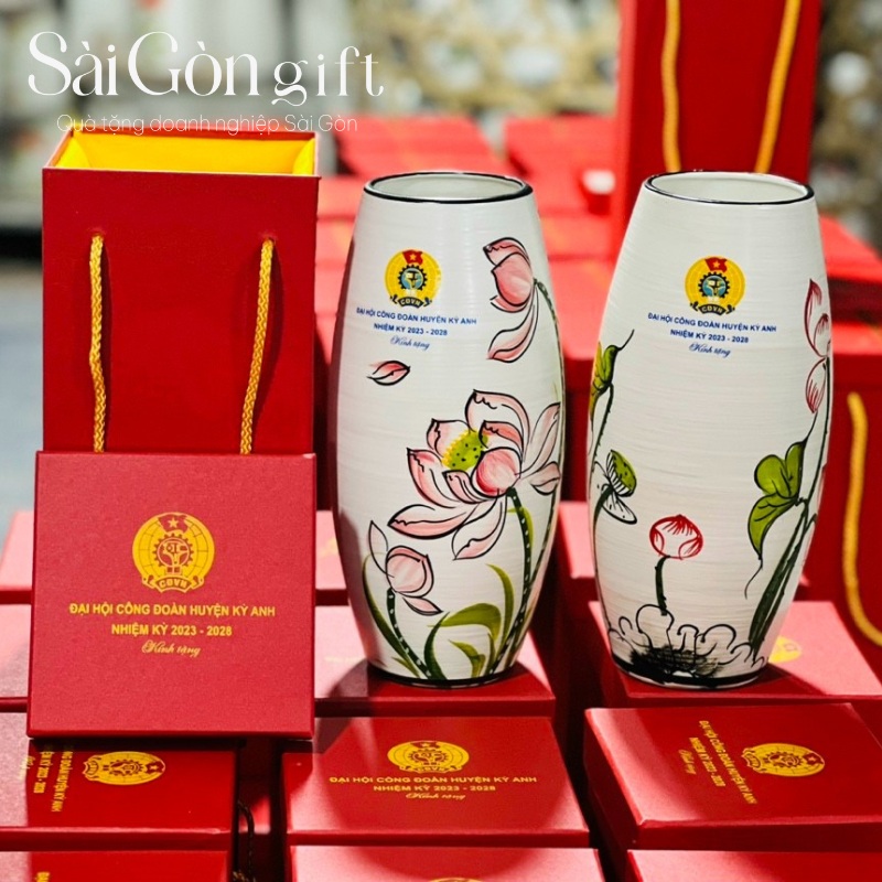 Lọ quà in logo quà tặng công đoàn