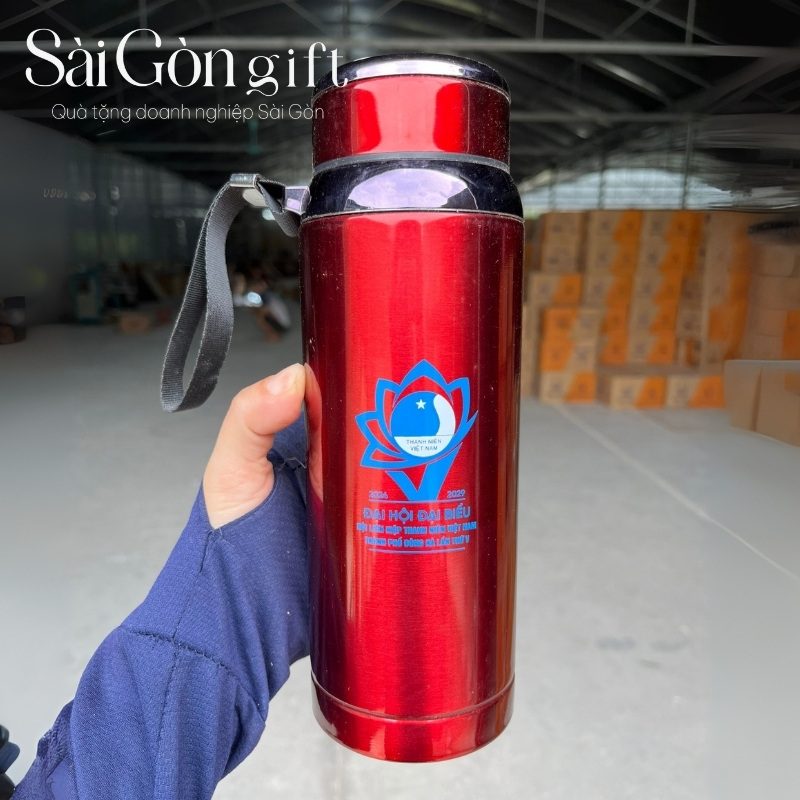 Bình giữ nhiệt quà tặng đại hội in logo