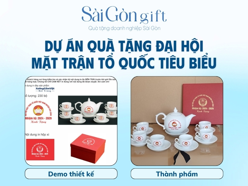 Bộ ấm chén quà tặng đại hội MTTQ