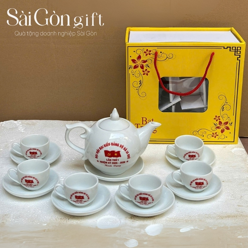 Ấm chén quà tặng in logo