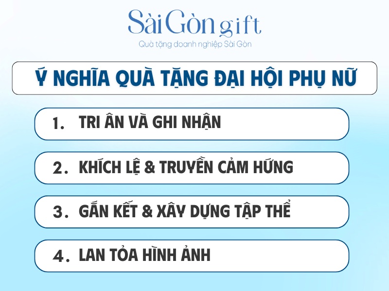 Ý nghĩa của quà tặng đại hội phụ nữ