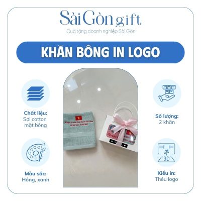 Set Khăn Bông Thêu Logo Quà Tặng Kỷ Niệm 80 Năm Ngày Quốc Khánh Việt Nam SG-KB08