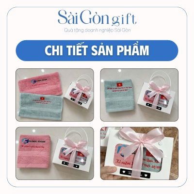 Set Khăn Bông Thêu Logo Quà Tặng Kỷ Niệm 80 Năm Ngày Quốc Khánh Việt Nam SG-KB08