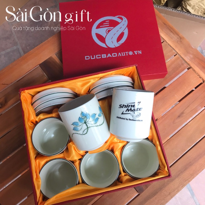 Bộ cốc sứ quà tặng in logo