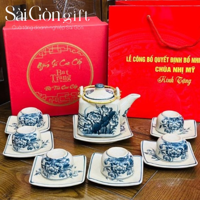 Bộ ấm chén quà tặng in logo