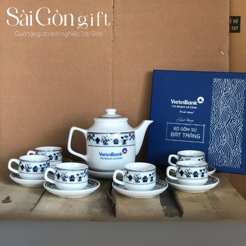 Ấm chén in logo quà tặng