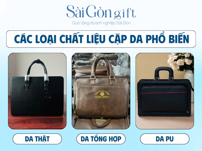 Chất liệu quà tặng cặp da in logo quà tặng