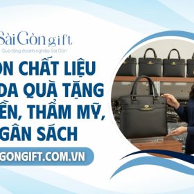 Chất liệu quà tặng cặp da in logo quà tặng