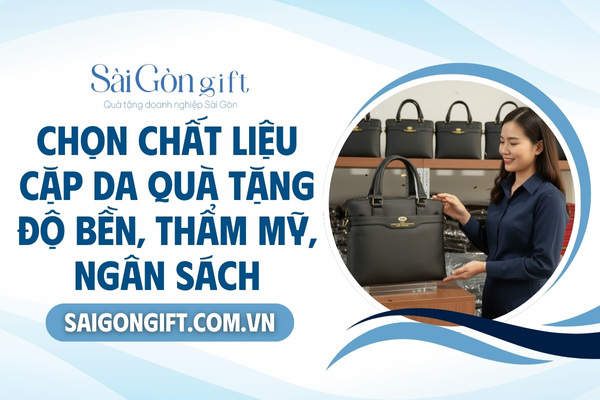 Chất liệu quà tặng cặp da in logo quà tặng