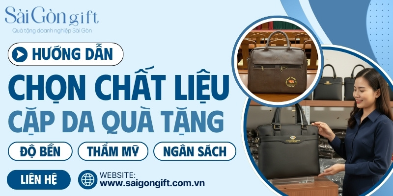 Chất liệu quà tặng cặp da in logo quà tặng