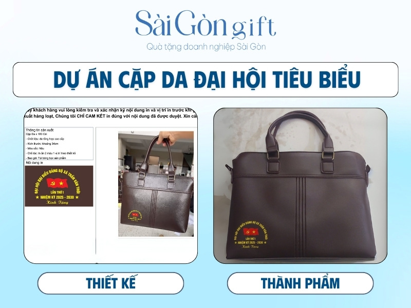 Cặp da quà tặng in logo
