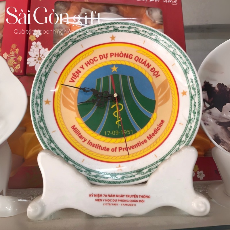 Đĩa sứ biểu trưng quà tặng in logo